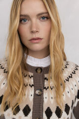 Pedro del Hierro Jaqueta jacquard grega Marrom