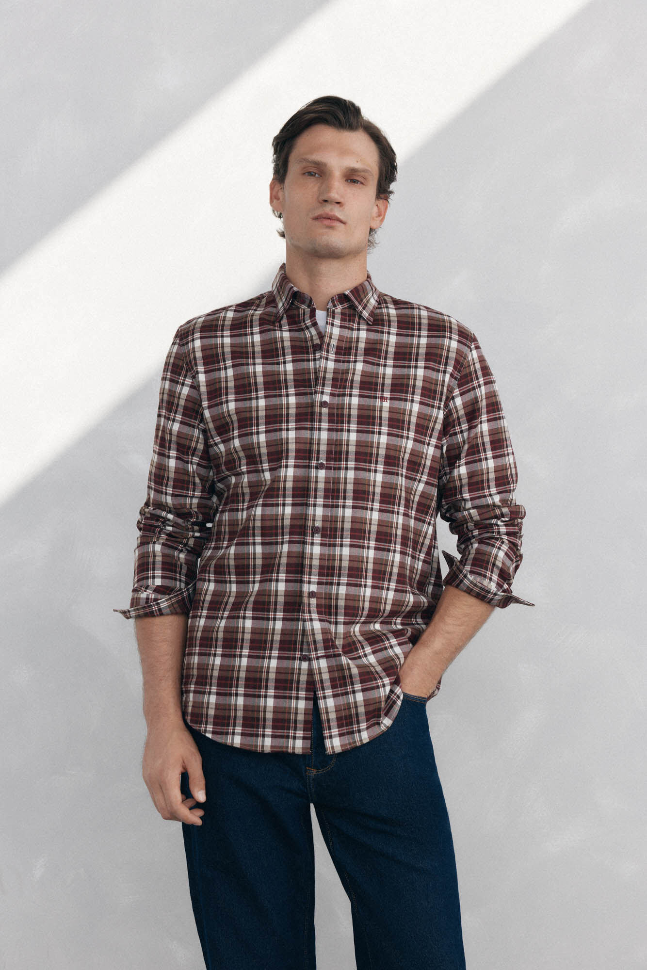 Pedro del Hierro Camisa cuadros Tencel