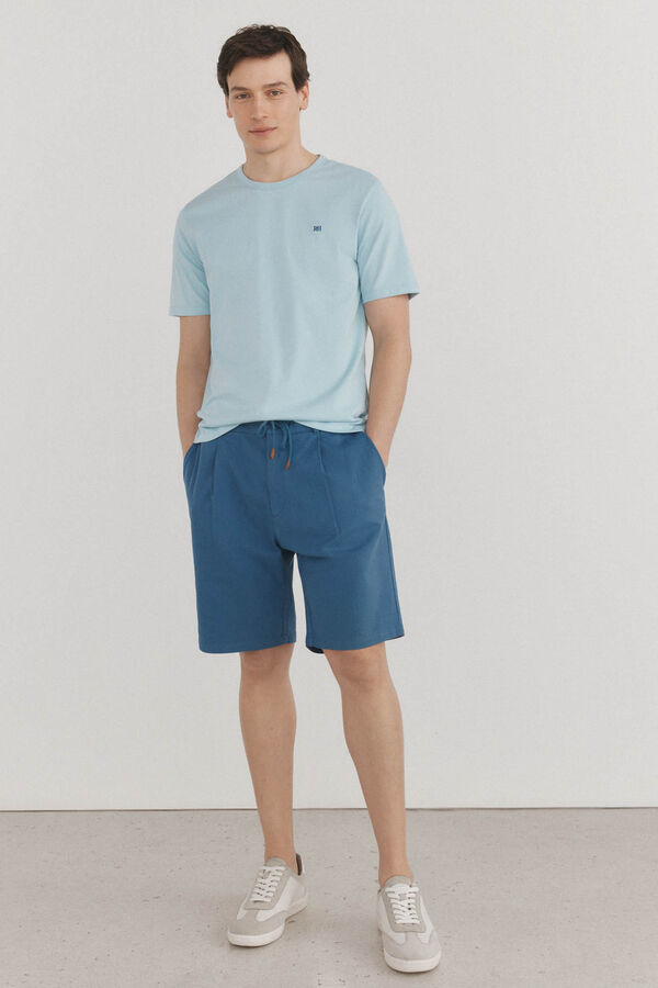 Pedro del Hierro Bermudas com linho e atacadores Azul