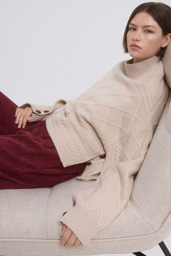 TFP by Tamara Falcó Jersey oversize ochos y rombos Marrón