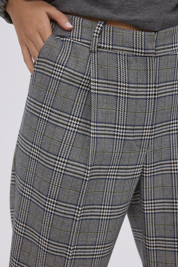 Pedro del Hierro Pantalon traje cuadros Gris