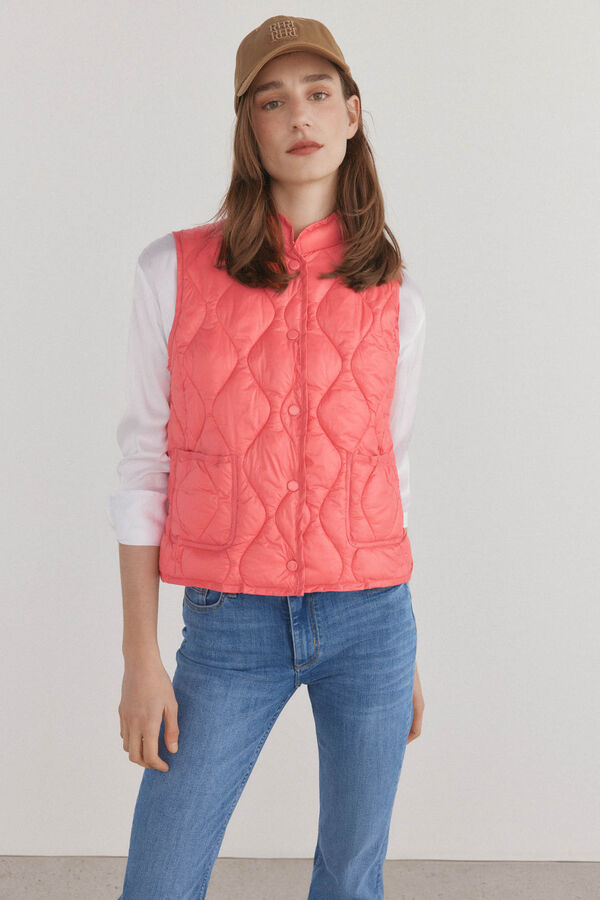 Pedro del Hierro Chaleco corto acolchado Coral