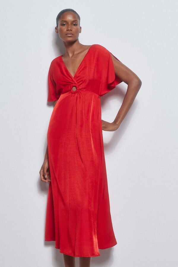Pedro del Hierro Vestido vermelho franzido Vermelho