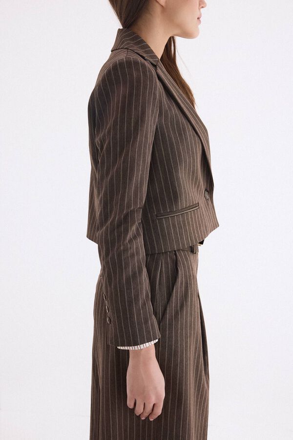 Pedro del Hierro Blazer de riscas Marrom
