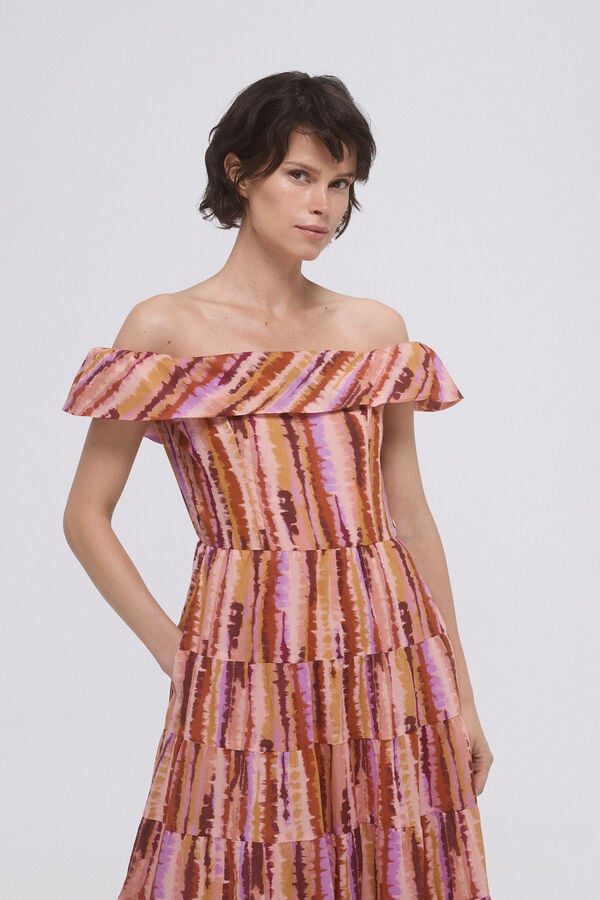 Pedro del Hierro Vestido estampado volante Varios