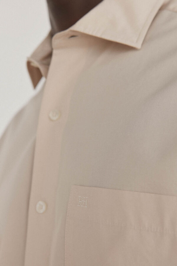 Pedro del Hierro Camisa de popelina lisa Beige