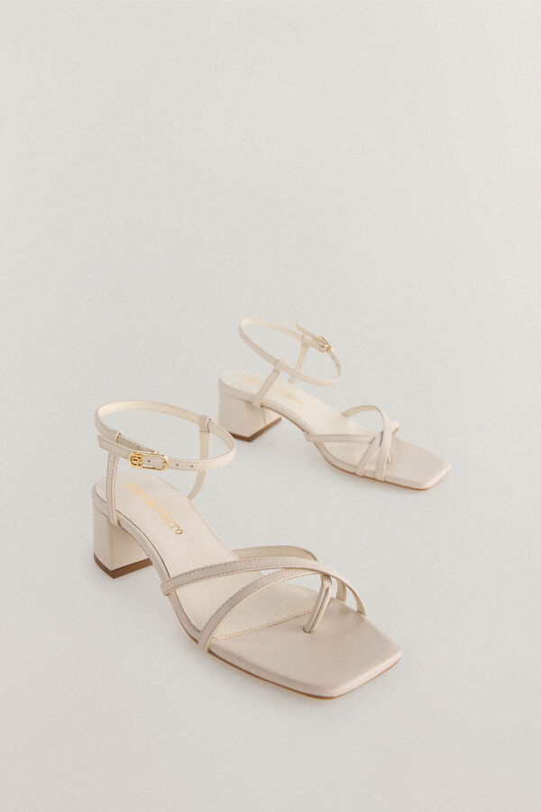 Pedro del Hierro Sandalia tac&oacute;n medio Blanco