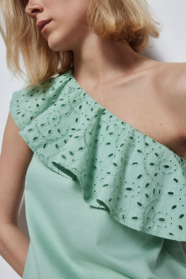 Pedro del Hierro Camiseta asimetrica volante Azul
