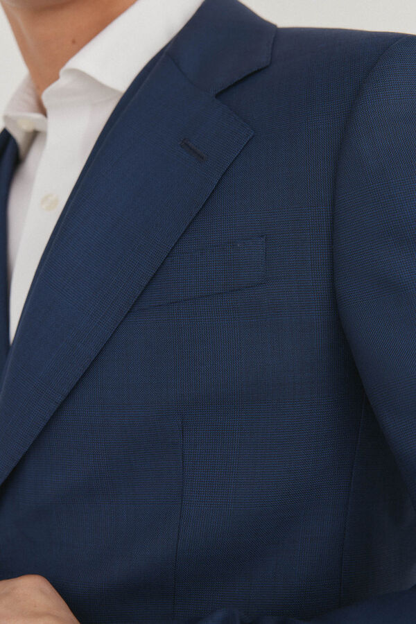 Pedro del Hierro Americana cuadros slim fit Azul