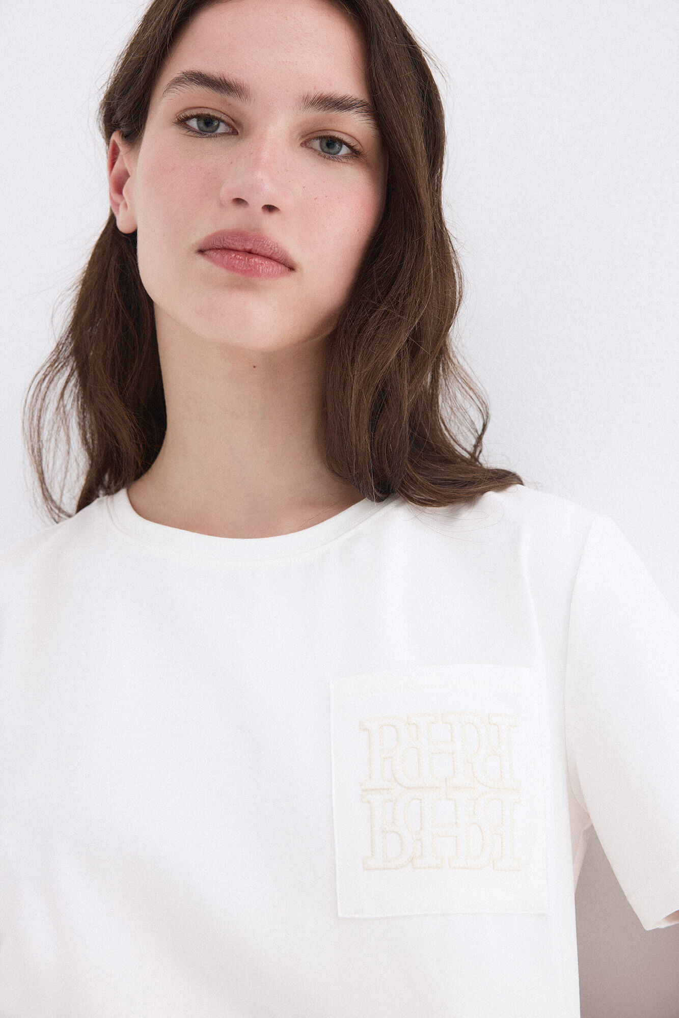Pedro del Hierro T-shirt de manga curta com bolso e logo bordado