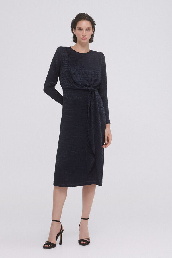 TFP by Tamara Falc&oacute; Vestido jacquard lazada Azul