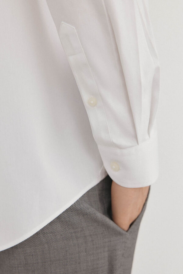 Pedro del Hierro Camisa social lisa que n&atilde;o pode ser passada a ferro + resistente a manchas Branco