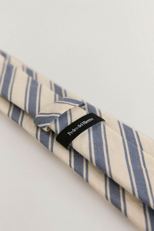 Pedro del Hierro Gravata seda natural Azul