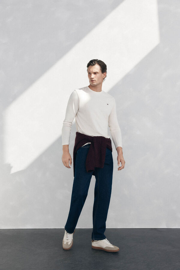 Pedro del Hierro Camiseta b&aacute;sica manga larga Beige