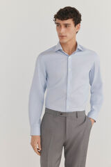 Pedro del Hierro Camisa social lisa que n&atilde;o pode ser passada a ferro + resistente a manchas Azul
