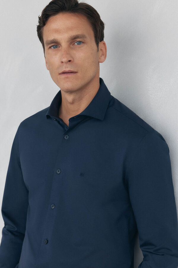 Pedro del Hierro Camisa de malha malha Azul