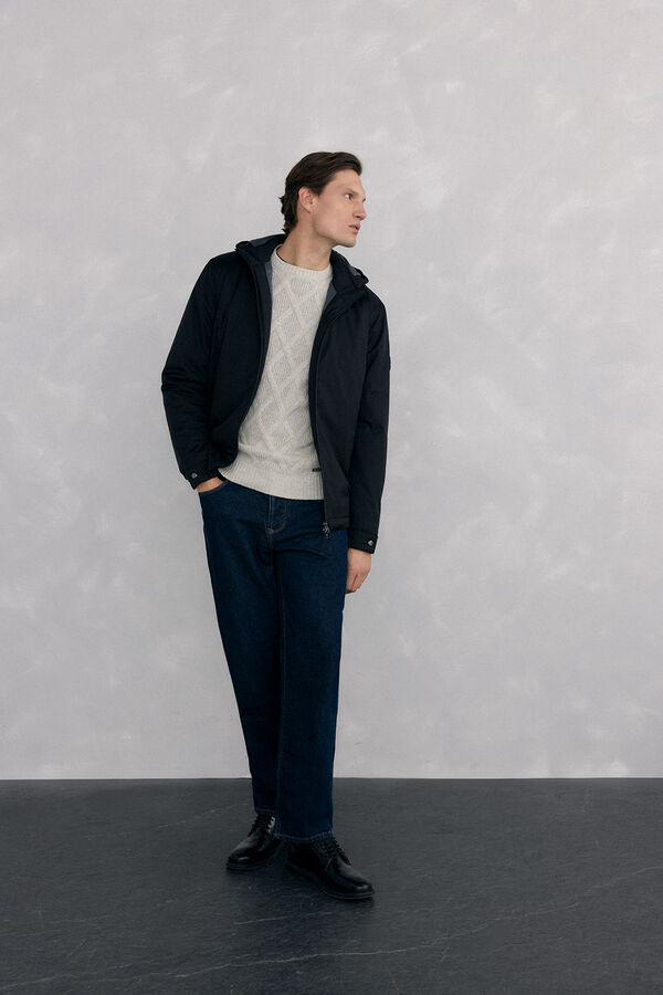 Pedro del Hierro Jaqueta com fecho-&eacute;clair e capuz Preto