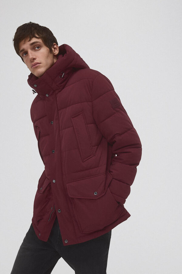 Pedro del Hierro Parka curta acolchoada Bordeaux