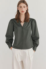 Pedro del Hierro Camisa manga larga abullonada Verde