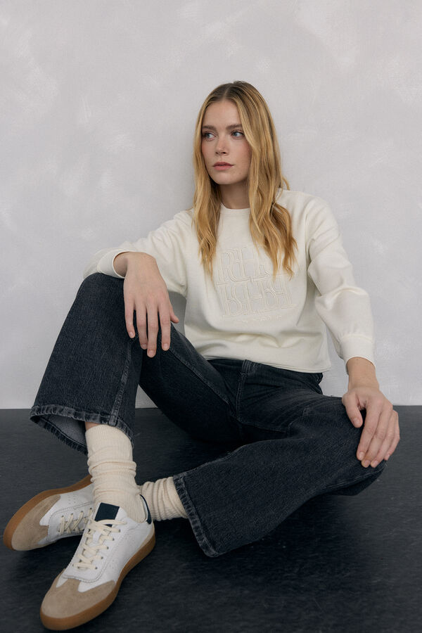 Pedro del Hierro Sudadera logo pdh Crudo