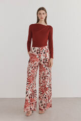 Pedro del Hierro Pantal&oacute;n cierre lateral con bot&oacute;n Burdeos