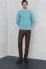 Pedro del Hierro Cal&ccedil;as chino com pin&ccedil;as regular fit Marrom
