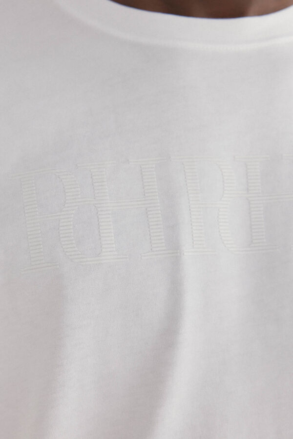 Pedro del Hierro Camiseta fantasia com logo grande Branco