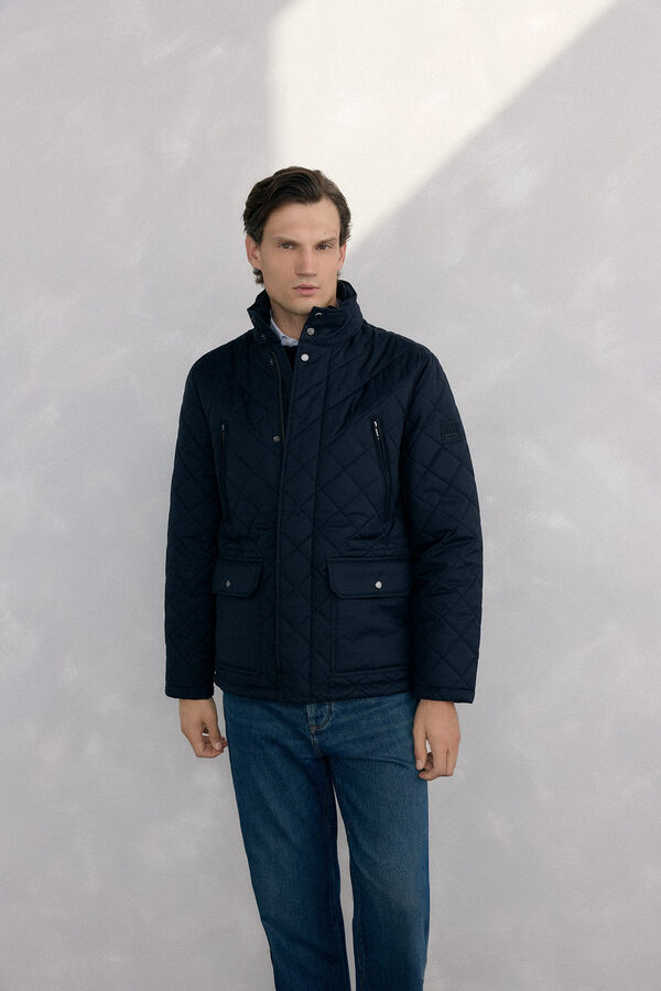 Pedro del Hierro Chaqueta acolchada rombos Azul