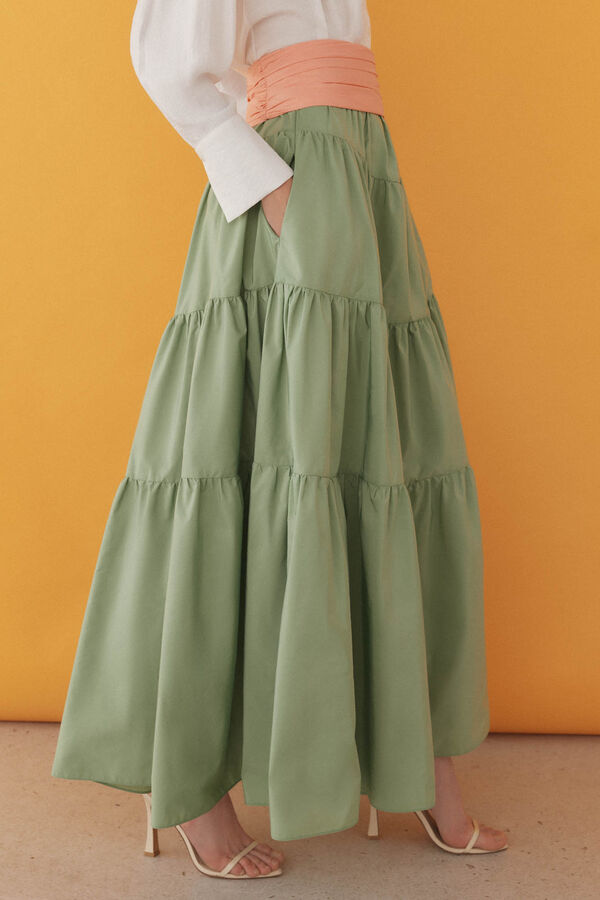Pedro del Hierro Falda midi cortes Verde