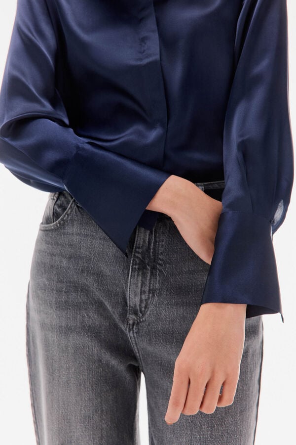 TFP by Tamara Falc&oacute; Camisa de seda Azul