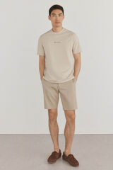 Pedro del Hierro Camiseta logo posicional Beige
