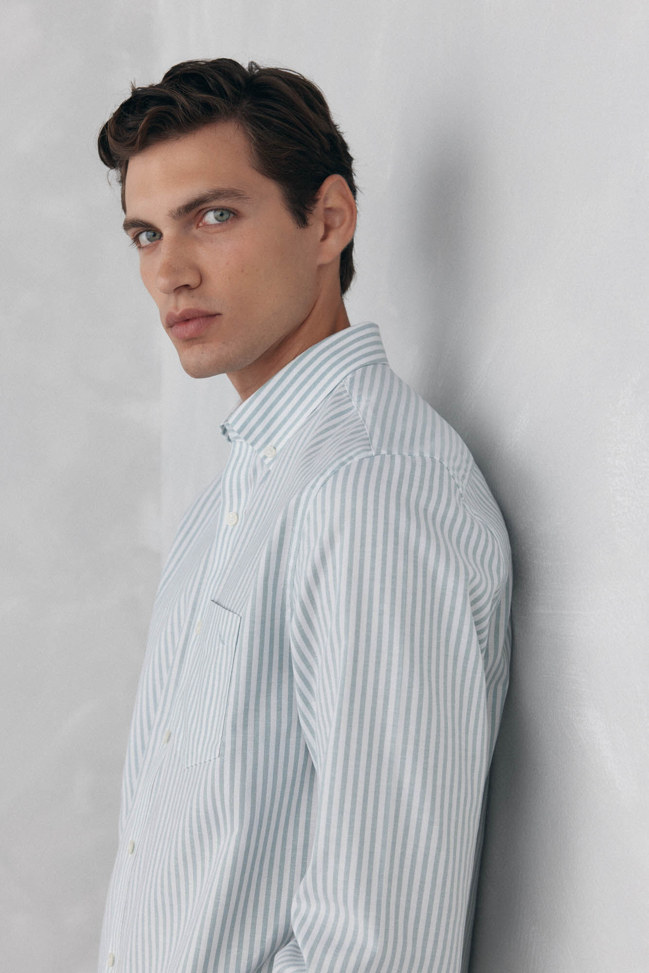 Pedro del Hierro Camisa oxford riscas sem ferro