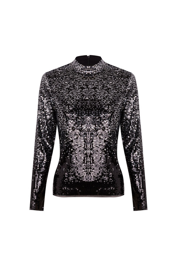 Pedro del Hierro Camiseta lentejuelas Gris