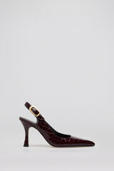 Pedro del Hierro Zapato tac&oacute;n destalonado cocodrilo Morado