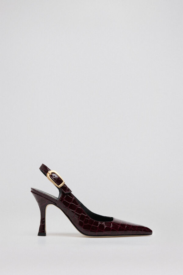 Pedro del Hierro Zapato tac&oacute;n destalonado cocodrilo Morado