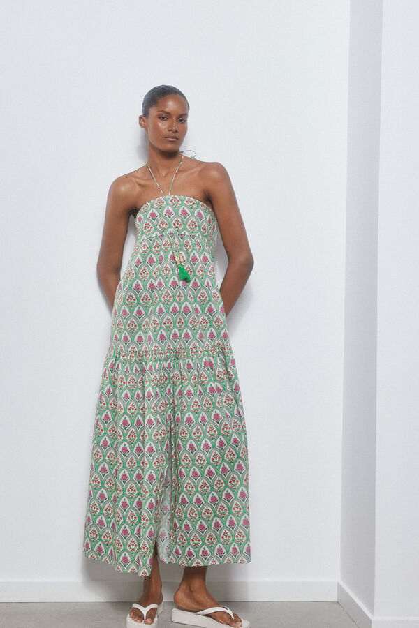 Pedro del Hierro Vestido fluido de playa Verde