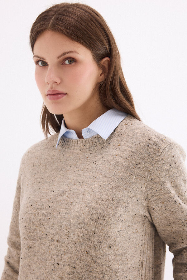 Pedro del Hierro Jersey cuello redondo Crudo