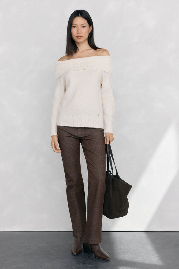 Pedro del Hierro Jersey cuello envolvente Crudo
