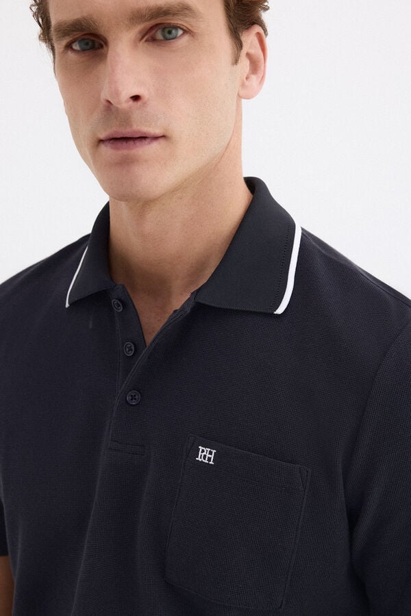 Pedro del Hierro Polo com textura Azul