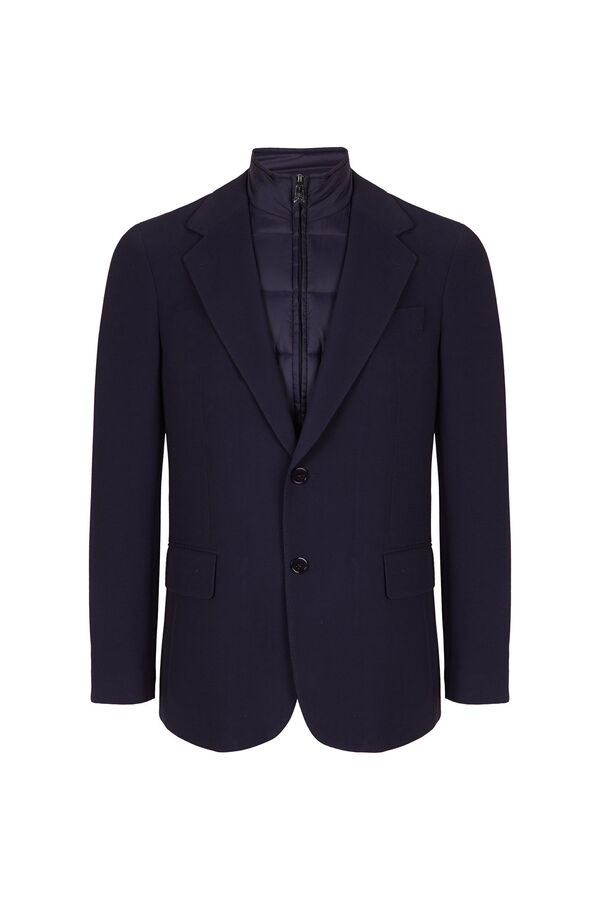 Pedro del Hierro Blazer b&aacute;sico de malha com vistas remov&iacute;veis Azul