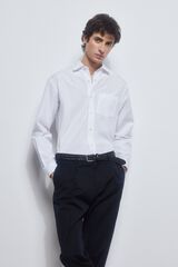 Pedro del Hierro Camisa popel&iacute;n tejido italiano Blanco