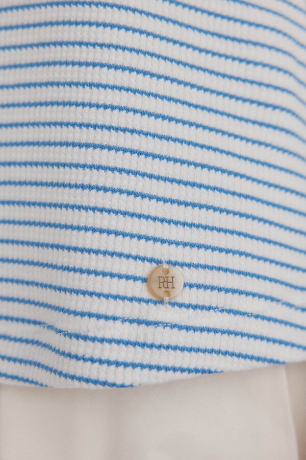 Pedro del Hierro Camiseta rayas volantes Turquesa