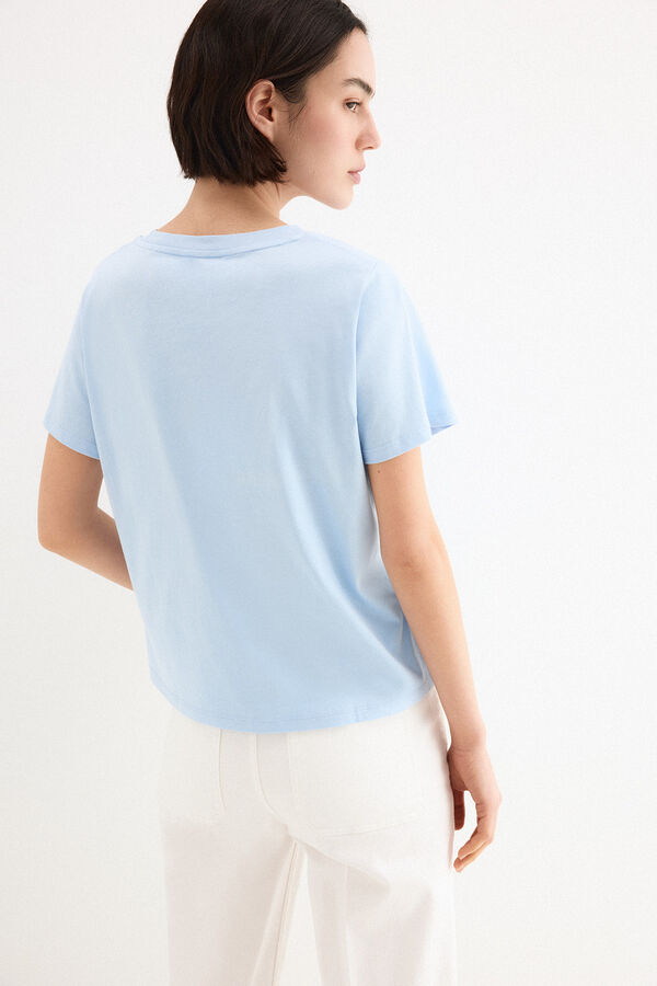 Pedro del Hierro Camiseta b&aacute;sica chapita Azul