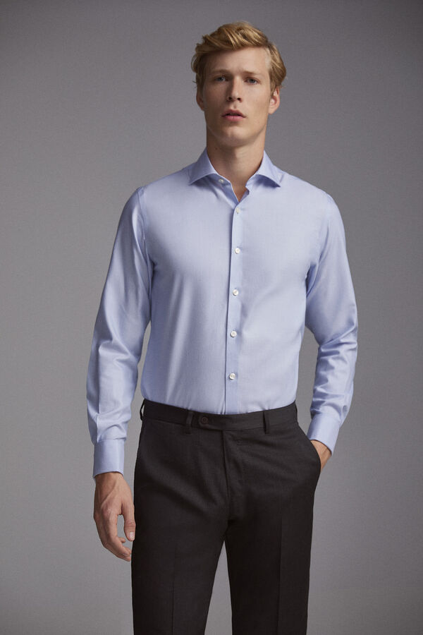 Pedro del Hierro Camisa de vestir botões de punho Tech-Non Iron tailored Azul