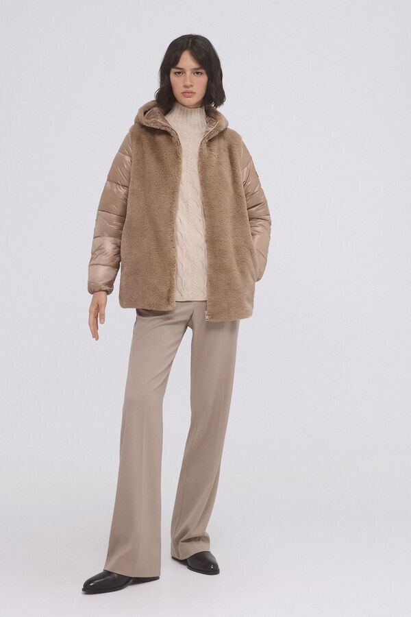 Pedro del Hierro Parka combinada pelo Beige