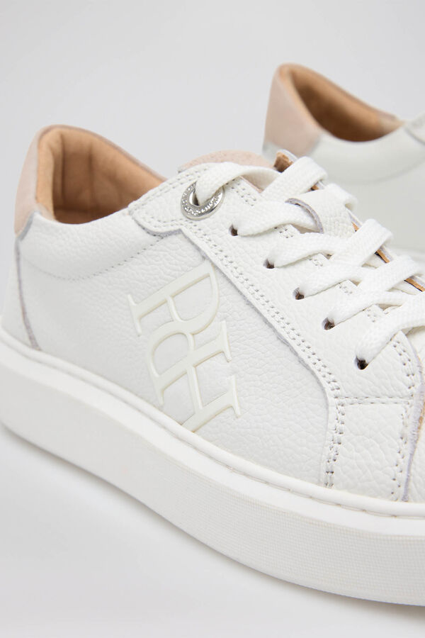 Pedro del Hierro Zapatilla logo b&aacute;sica cruda Blanco