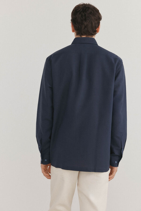 Pedro del Hierro Guayabera lino Azul