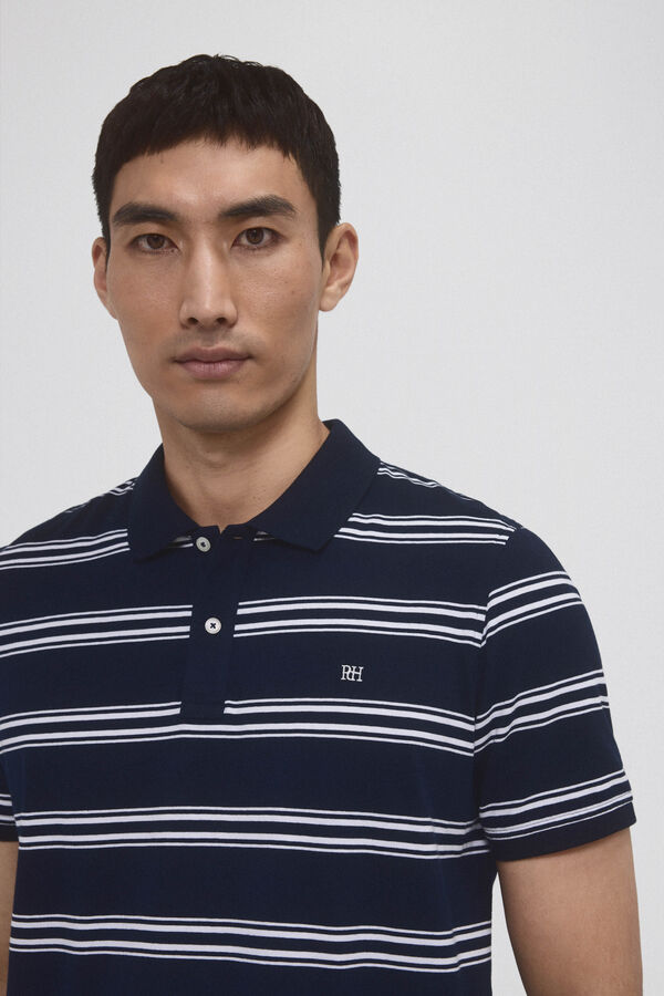Pedro del Hierro Polo &agrave;s riscas Azul