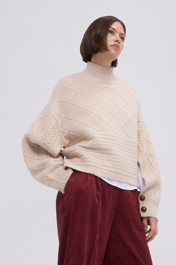 TFP by Tamara Falcó Jersey oversize ochos y rombos Marrón