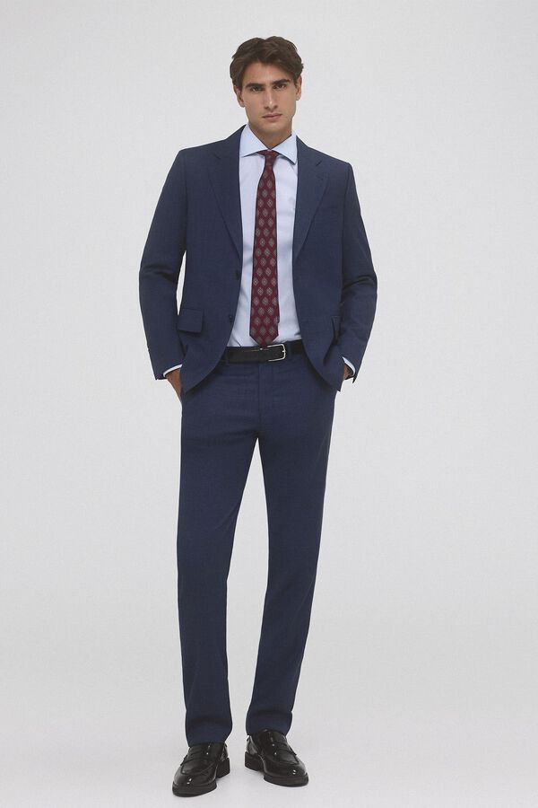 Pedro del Hierro Camisa social lisa que n&atilde;o pode ser passada a ferro + resistente a manchas Azul